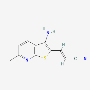 molecular formula C12H11N3S B2808625 3-(3-Amino-4,6-dimethylthieno[2,3-b]pyridin-2-yl)acrylonitrile CAS No. 339276-67-4