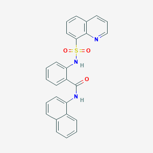 molecular formula C26H19N3O3S B280864 N-1-naphthyl-2-[(8-quinolinylsulfonyl)amino]benzamide 