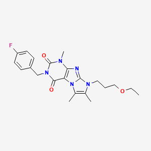 6-(3-Ethoxypropyl)-2-[(4-fluorophenyl)methyl]-4,7,8-trimethylpurino[7,8-a]imidazole-1,3-dione