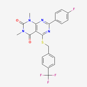 7-(4-fluorophenyl)-1,3-dimethyl-5-((4-(trifluoromethyl)benzyl)thio)pyrimido[4,5-d]pyrimidine-2,4(1H,3H)-dione