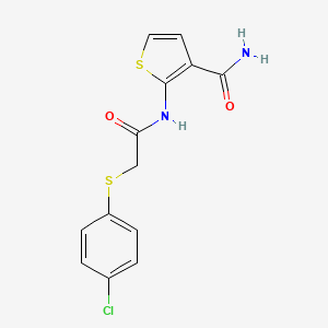 2-(2-((4-Chlorophenyl)thio)acetamido)thiophene-3-carboxamide