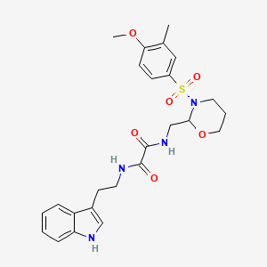 B2808652 N1-(2-(1H-indol-3-yl)ethyl)-N2-((3-((4-methoxy-3-methylphenyl)sulfonyl)-1,3-oxazinan-2-yl)methyl)oxalamide CAS No. 872986-29-3