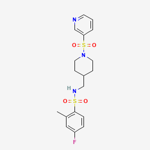 4-fluoro-2-methyl-N-((1-(pyridin-3-ylsulfonyl)piperidin-4-yl)methyl)benzenesulfonamide