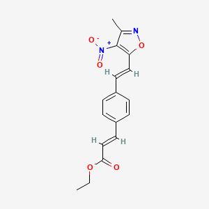 ethyl (E)-3-[4-[(E)-2-(3-methyl-4-nitro-1,2-oxazol-5-yl)ethenyl]phenyl]prop-2-enoate