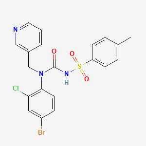3-{[4-Bromo-2-chloro({[(4-methylphenyl)sulfonyl]amino}carbonyl)anilino]methyl}pyridine