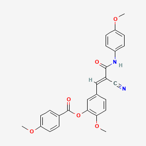 [5-[(E)-2-cyano-3-(4-methoxyanilino)-3-oxoprop-1-enyl]-2-methoxyphenyl] 4-methoxybenzoate