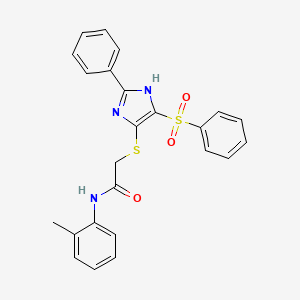 N-(2-methylphenyl)-2-{[2-phenyl-4-(phenylsulfonyl)-1H-imidazol-5-yl]sulfanyl}acetamide