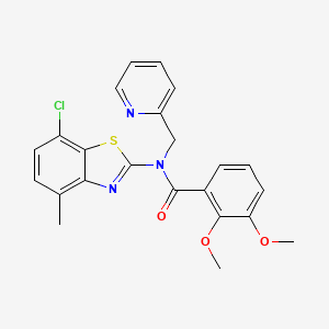 molecular formula C23H20ClN3O3S B2808674 N-(7-chloro-4-methylbenzo[d]thiazol-2-yl)-2,3-dimethoxy-N-(pyridin-2-ylmethyl)benzamide CAS No. 941878-68-8