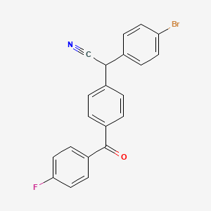 molecular formula C21H13BrFNO B2808677 2-(4-Bromophenyl)-2-[4-(4-fluorobenzoyl)phenyl]acetonitrile CAS No. 339115-52-5
