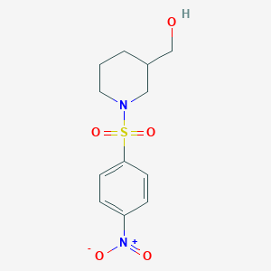molecular formula C12H16N2O5S B2808683 {1-[(4-Nitrophenyl)sulfonyl]-3-piperidinyl}methanol CAS No. 349098-92-6