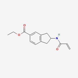 molecular formula C15H17NO3 B2808689 Ethyl 2-(prop-2-enoylamino)-2,3-dihydro-1H-indene-5-carboxylate CAS No. 2411300-46-2
