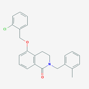 molecular formula C24H22ClNO2 B2808690 5-[(2-chlorophenyl)methoxy]-2-[(2-methylphenyl)methyl]-1,2,3,4-tetrahydroisoquinolin-1-one CAS No. 850907-72-1