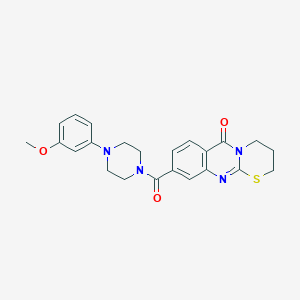 molecular formula C23H24N4O3S B2808720 9-(4-(3-methoxyphenyl)piperazine-1-carbonyl)-3,4-dihydro-[1,3]thiazino[2,3-b]quinazolin-6(2H)-one CAS No. 1251544-43-0