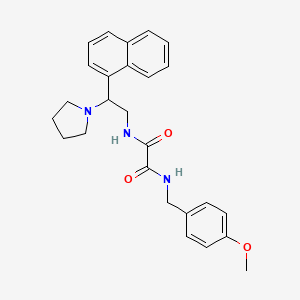 molecular formula C26H29N3O3 B2808757 N1-(4-methoxybenzyl)-N2-(2-(naphthalen-1-yl)-2-(pyrrolidin-1-yl)ethyl)oxalamide CAS No. 941996-44-7