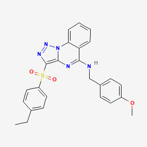 molecular formula C25H23N5O3S B2808758 3-(4-ethylphenyl)sulfonyl-N-[(4-methoxyphenyl)methyl]triazolo[1,5-a]quinazolin-5-amine CAS No. 872200-05-0