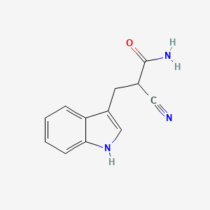 molecular formula C12H11N3O B2808763 2-cyano-3-(1H-indol-3-yl)propanamide CAS No. 860360-25-4