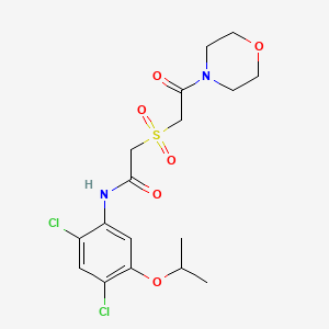 molecular formula C17H22Cl2N2O6S B2808777 N-(2,4-dichloro-5-isopropoxyphenyl)-2-[(2-morpholino-2-oxoethyl)sulfonyl]acetamide CAS No. 341964-60-1