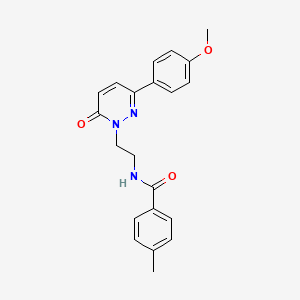 molecular formula C21H21N3O3 B2808800 N-(2-(3-(4-methoxyphenyl)-6-oxopyridazin-1(6H)-yl)ethyl)-4-methylbenzamide CAS No. 921528-90-7