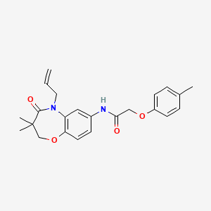 molecular formula C23H26N2O4 B2808804 N-(5-allyl-3,3-dimethyl-4-oxo-2,3,4,5-tetrahydrobenzo[b][1,4]oxazepin-7-yl)-2-(p-tolyloxy)acetamide CAS No. 921562-72-3