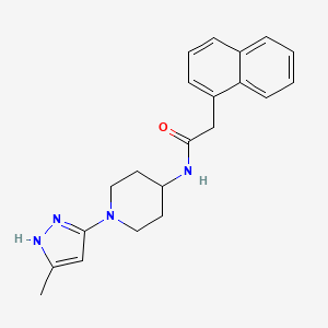 molecular formula C21H24N4O B2808805 N-(1-(5-methyl-1H-pyrazol-3-yl)piperidin-4-yl)-2-(naphthalen-1-yl)acetamide CAS No. 2034203-87-5