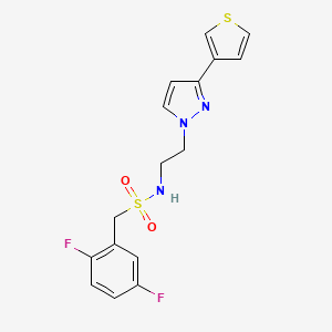 molecular formula C16H15F2N3O2S2 B2808808 1-(2,5-difluorophenyl)-N-(2-(3-(thiophen-3-yl)-1H-pyrazol-1-yl)ethyl)methanesulfonamide CAS No. 2034283-51-5