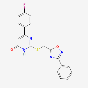 6-(4-Fluorophenyl)-2-{[(3-phenyl-1,2,4-oxadiazol-5-yl)methyl]sulfanyl}-4-pyrimidinol