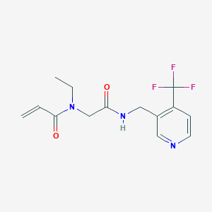 molecular formula C14H16F3N3O2 B2808848 N-Ethyl-N-[2-oxo-2-[[4-(trifluoromethyl)pyridin-3-yl]methylamino]ethyl]prop-2-enamide CAS No. 2361719-52-8