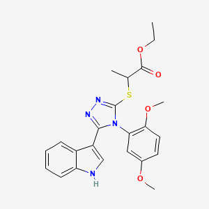 ethyl 2-((4-(2,5-dimethoxyphenyl)-5-(1H-indol-3-yl)-4H-1,2,4-triazol-3-yl)thio)propanoate