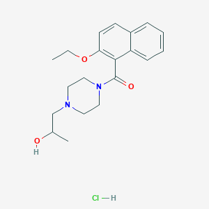 (2-Ethoxynaphthalen-1-yl)(4-(2-hydroxypropyl)piperazin-1-yl)methanone hydrochloride