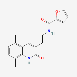molecular formula C18H18N2O3 B2808867 N-(2-(5,8-dimethyl-2-oxo-1,2-dihydroquinolin-3-yl)ethyl)furan-2-carboxamide CAS No. 851406-95-6