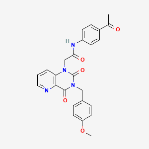 molecular formula C25H22N4O5 B2808868 N-(4-acetylphenyl)-2-(3-(4-methoxybenzyl)-2,4-dioxo-3,4-dihydropyrido[3,2-d]pyrimidin-1(2H)-yl)acetamide CAS No. 923122-01-4