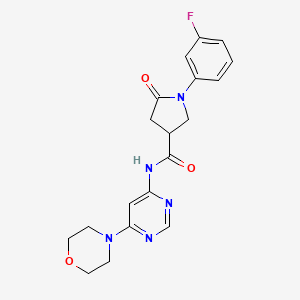 1-(3-fluorophenyl)-N-(6-morpholinopyrimidin-4-yl)-5-oxopyrrolidine-3-carboxamide