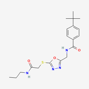 4-tert-butyl-N-[[5-[2-oxo-2-(propylamino)ethyl]sulfanyl-1,3,4-oxadiazol-2-yl]methyl]benzamide