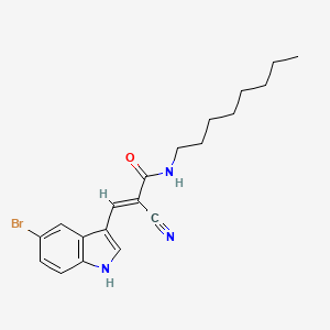 (E)-3-(5-bromo-1H-indol-3-yl)-2-cyano-N-octylprop-2-enamide