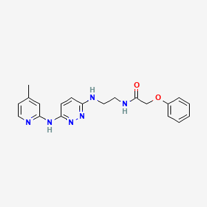 molecular formula C20H22N6O2 B2808889 N-(2-((6-((4-methylpyridin-2-yl)amino)pyridazin-3-yl)amino)ethyl)-2-phenoxyacetamide CAS No. 1021258-96-7