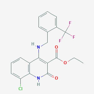 Ethyl 8-chloro-2-oxo-4-((2-(trifluoromethyl)benzyl)amino)-1,2-dihydroquinoline-3-carboxylate