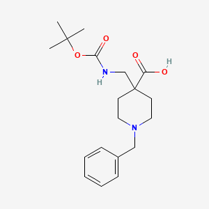 molecular formula C19H28N2O4 B2808907 1-Benzyl-4-(((tert-butoxycarbonyl)amino)methyl)piperidine-4-carboxylic acid CAS No. 2137625-58-0