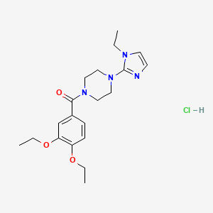 molecular formula C20H29ClN4O3 B2808911 (3,4-diethoxyphenyl)(4-(1-ethyl-1H-imidazol-2-yl)piperazin-1-yl)methanone hydrochloride CAS No. 1189667-36-4