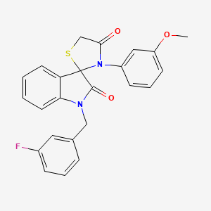 molecular formula C24H19FN2O3S B2808914 1-(3-fluorobenzyl)-3'-(3-methoxyphenyl)-4'H-spiro[indole-3,2'-[1,3]thiazolidine]-2,4'(1H)-dione CAS No. 894540-14-8