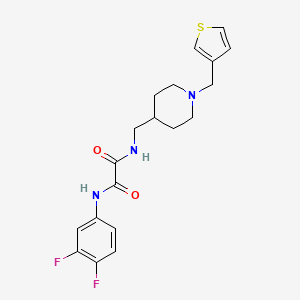 molecular formula C19H21F2N3O2S B2808918 N1-(3,4-difluorophenyl)-N2-((1-(thiophen-3-ylmethyl)piperidin-4-yl)methyl)oxalamide CAS No. 1234932-17-2