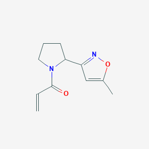 molecular formula C11H14N2O2 B2808920 1-[2-(5-Methyl-1,2-oxazol-3-yl)pyrrolidin-1-yl]prop-2-en-1-one CAS No. 2093788-45-3