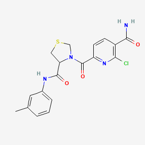 2-Chloro-6-{4-[(3-methylphenyl)carbamoyl]-1,3-thiazolidine-3-carbonyl}pyridine-3-carboxamide