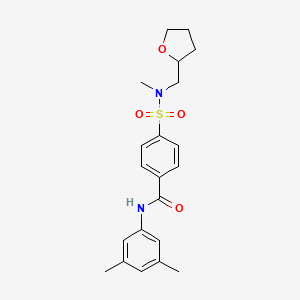 molecular formula C21H26N2O4S B2808933 N-(3,5-dimethylphenyl)-4-(N-methyl-N-((tetrahydrofuran-2-yl)methyl)sulfamoyl)benzamide CAS No. 892840-84-5
