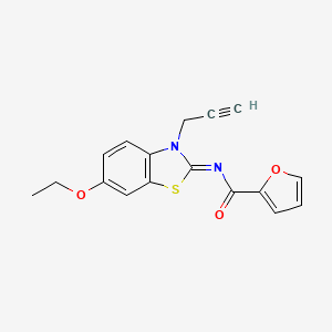 molecular formula C17H14N2O3S B2808936 N-(6-ethoxy-3-prop-2-ynyl-1,3-benzothiazol-2-ylidene)furan-2-carboxamide CAS No. 941871-83-6