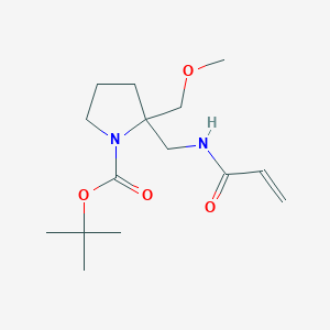 molecular formula C15H26N2O4 B2808937 Tert-butyl 2-(methoxymethyl)-2-[(prop-2-enoylamino)methyl]pyrrolidine-1-carboxylate CAS No. 2361702-69-2