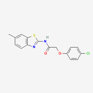molecular formula C16H13ClN2O2S B2808939 2-(4-chlorophenoxy)-N-(6-methyl-1,3-benzothiazol-2-yl)acetamide CAS No. 95240-10-1