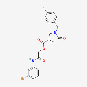 molecular formula C21H21BrN2O4 B2808943 [(3-Bromophenyl)carbamoyl]methyl 1-[(4-methylphenyl)methyl]-5-oxopyrrolidine-3-carboxylate CAS No. 2319898-36-5