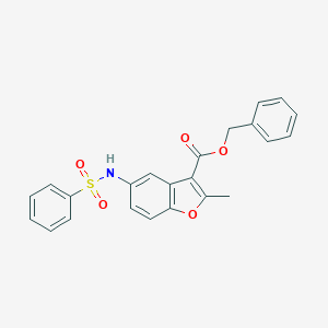 molecular formula C23H19NO5S B280896 BENZYL 5-BENZENESULFONAMIDO-2-METHYL-1-BENZOFURAN-3-CARBOXYLATE 