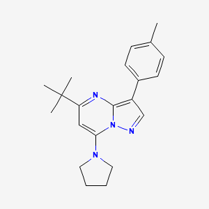 molecular formula C21H26N4 B2808970 5-(Tert-butyl)-7-(pyrrolidin-1-yl)-3-(p-tolyl)pyrazolo[1,5-a]pyrimidine CAS No. 902302-81-2