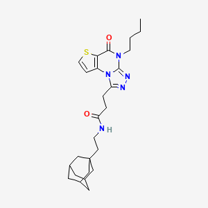 molecular formula C26H35N5O2S B2808979 N-(2-((3r,5r,7r)-adamantan-1-yl)ethyl)-3-(4-butyl-5-oxo-4,5-dihydrothieno[2,3-e][1,2,4]triazolo[4,3-a]pyrimidin-1-yl)propanamide CAS No. 1223968-84-0